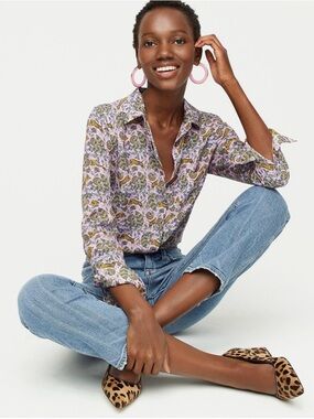J.Crew Silk Button-up Shirt In Tiger
Floral